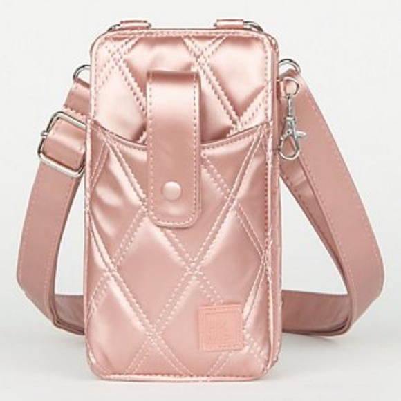 IHKWIP Ring Ring Cellphone crossbody RFID wallet bag purse NWT metallic neutral - Picture 5 of 8